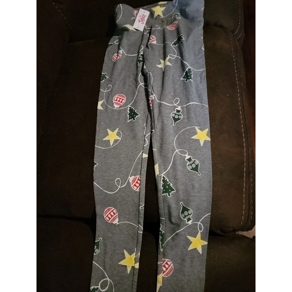 Justice Christmas holiday‎ tree outfit top leggings size 10 nwt